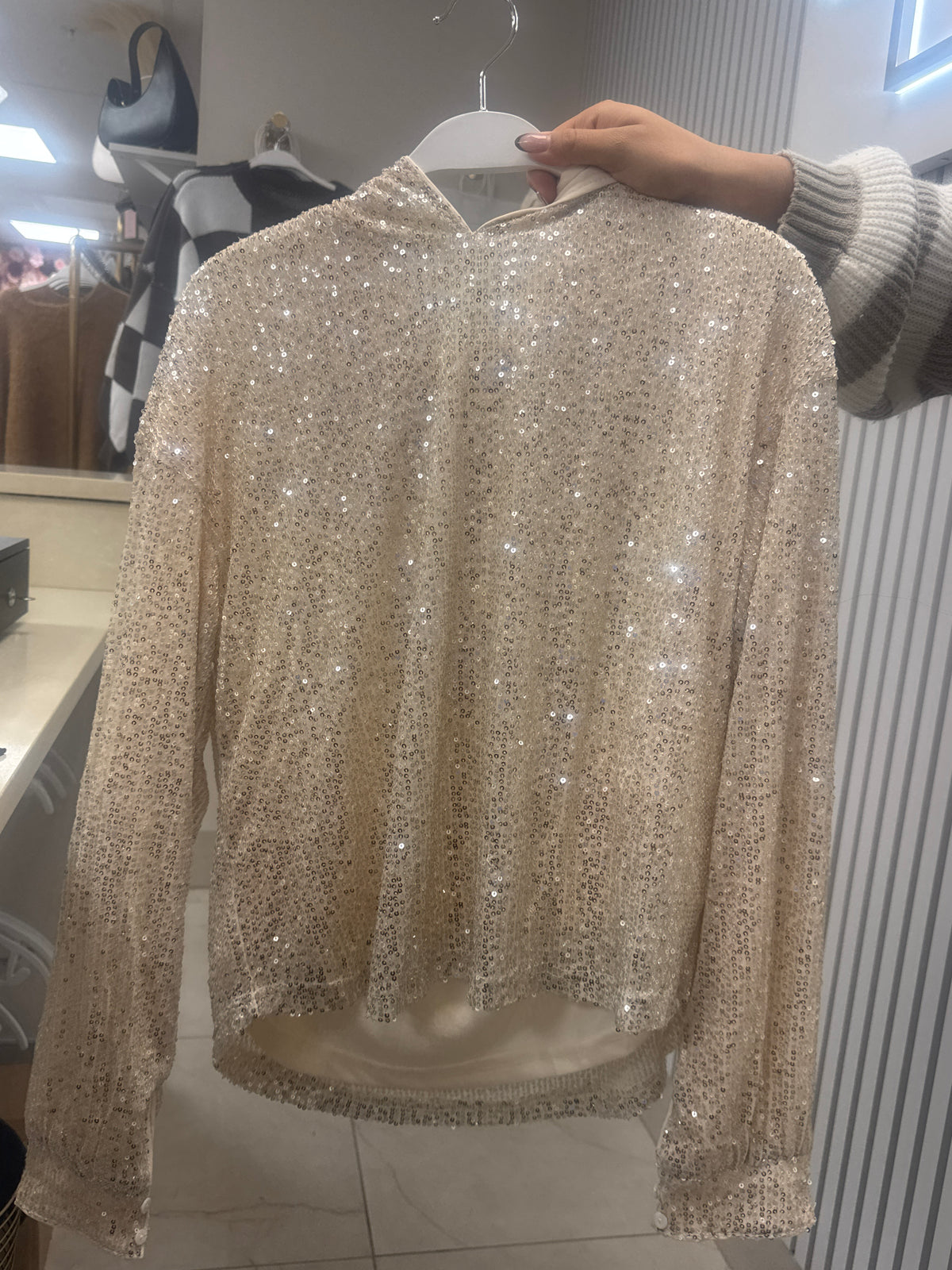 Bling hooded long sleeve top – Lavish 31