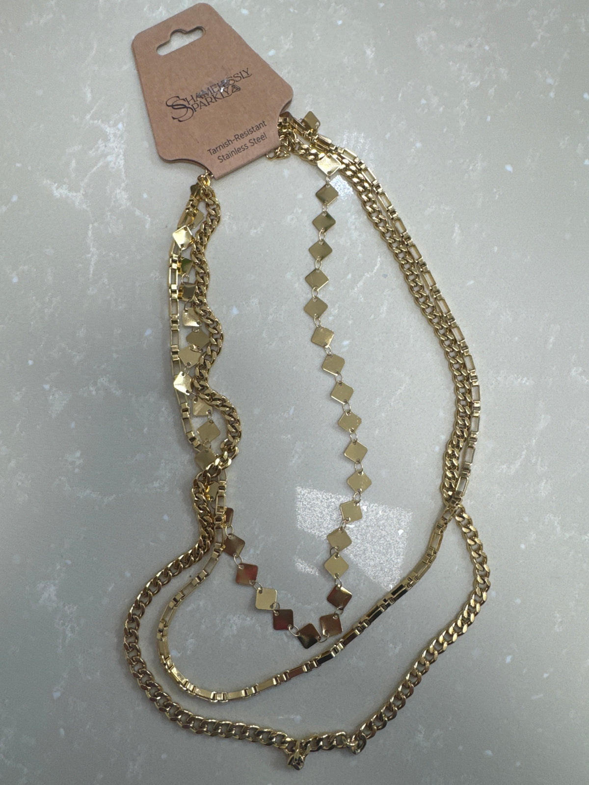 Gold stack chain necklace – Lavish 31