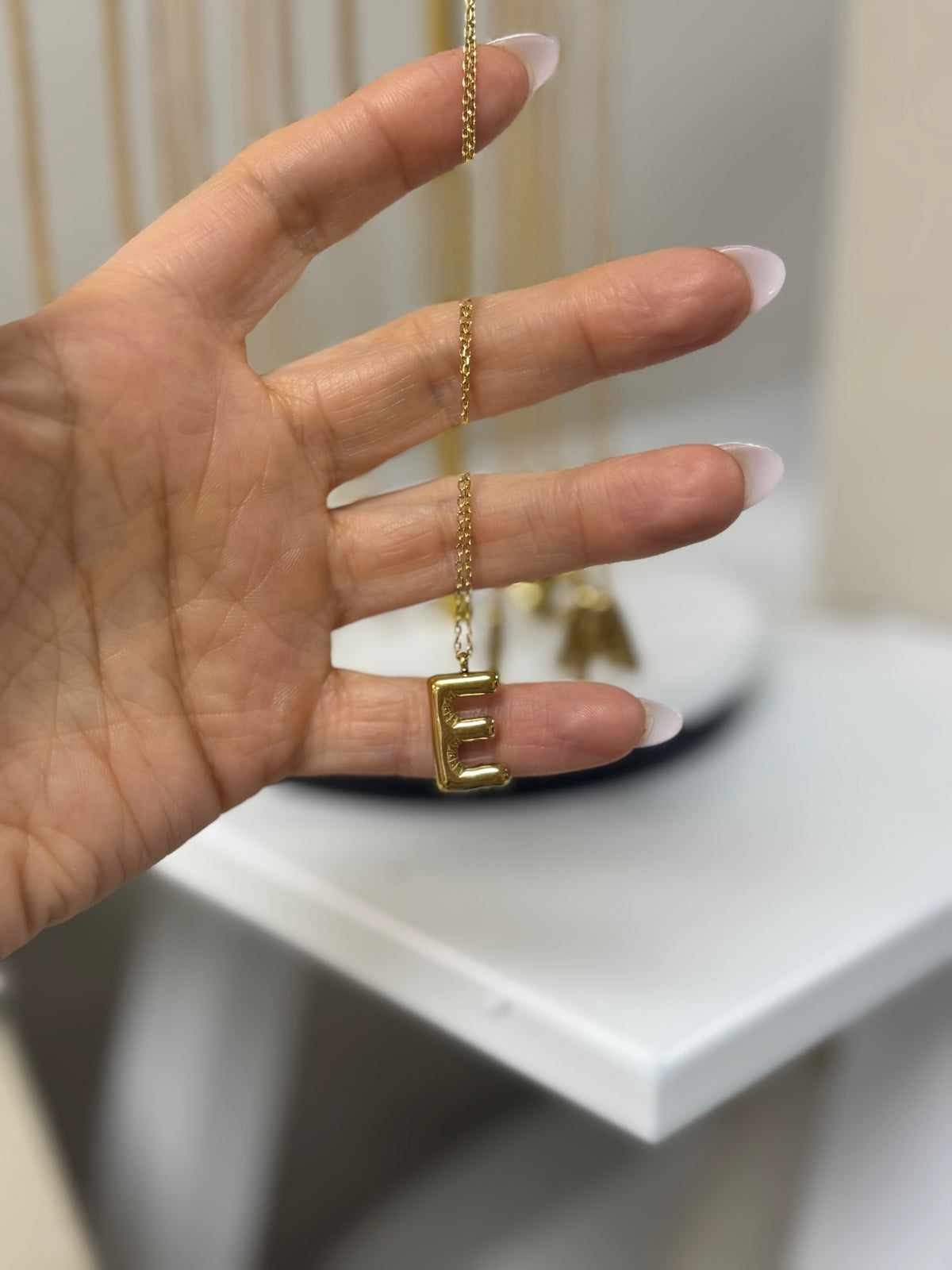 E Initial Gold Necklace – Lavish 31