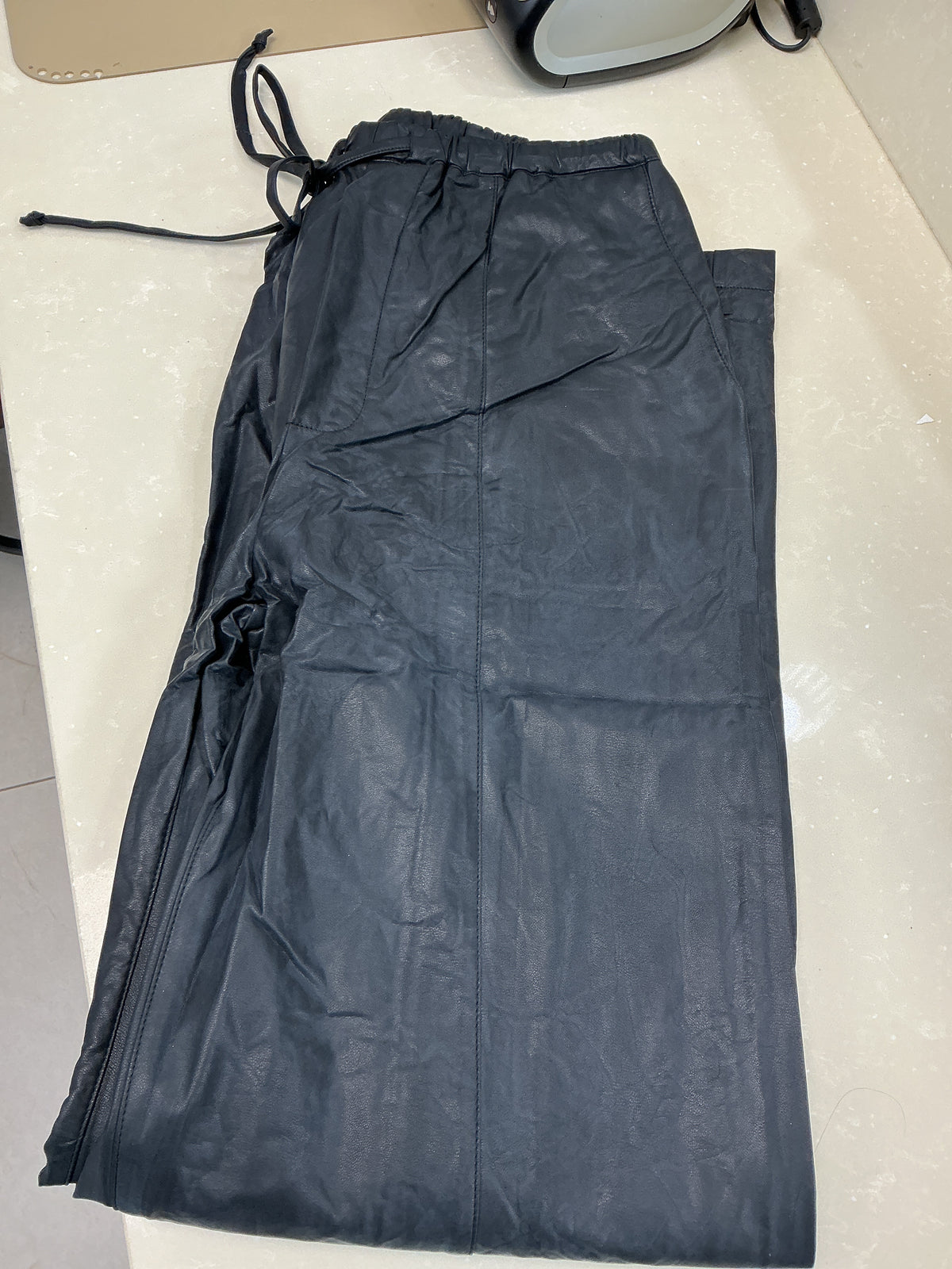 Brown leather drawstring pants – Lavish 31