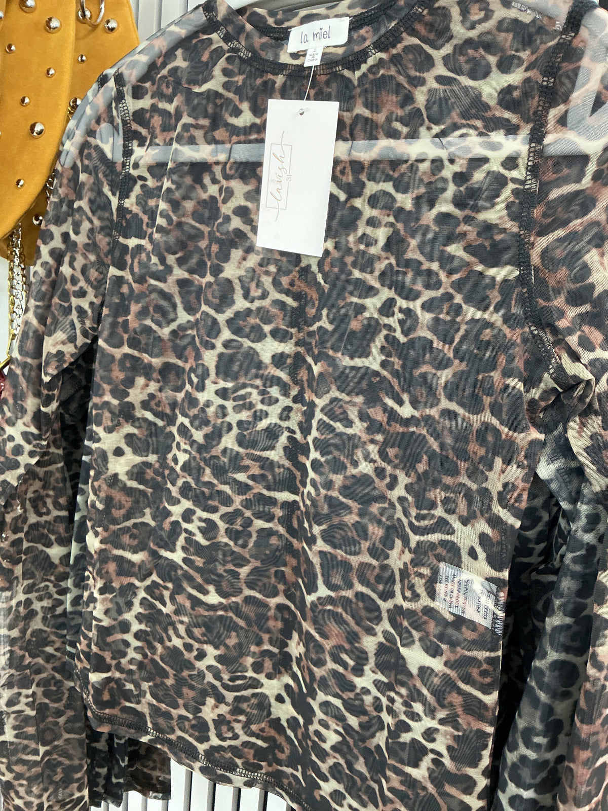 Mahogany leopard sheer top – Lavish 31
