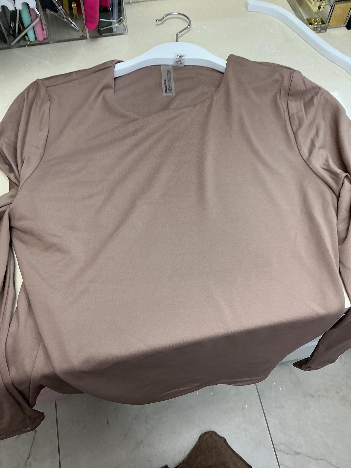 Brown fitted long sleeve – Lavish 31