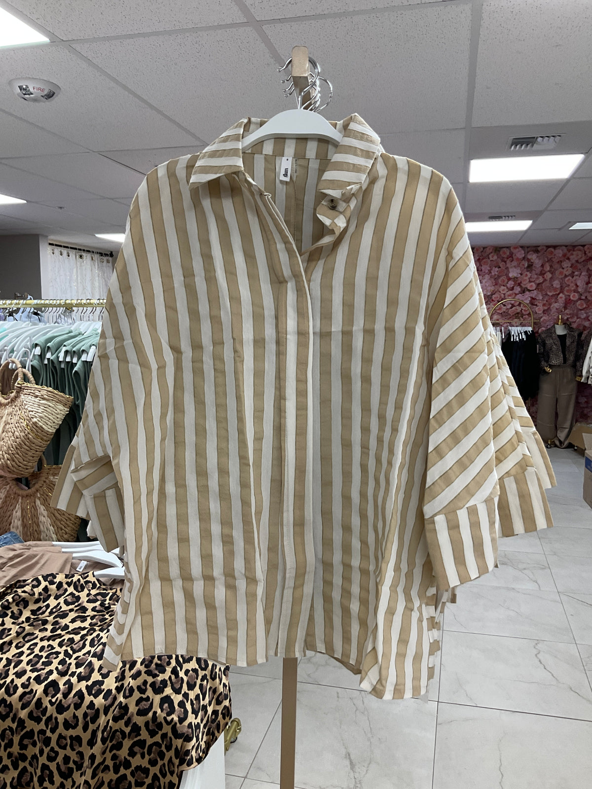 Brown and white striped shirt – Lavish 31