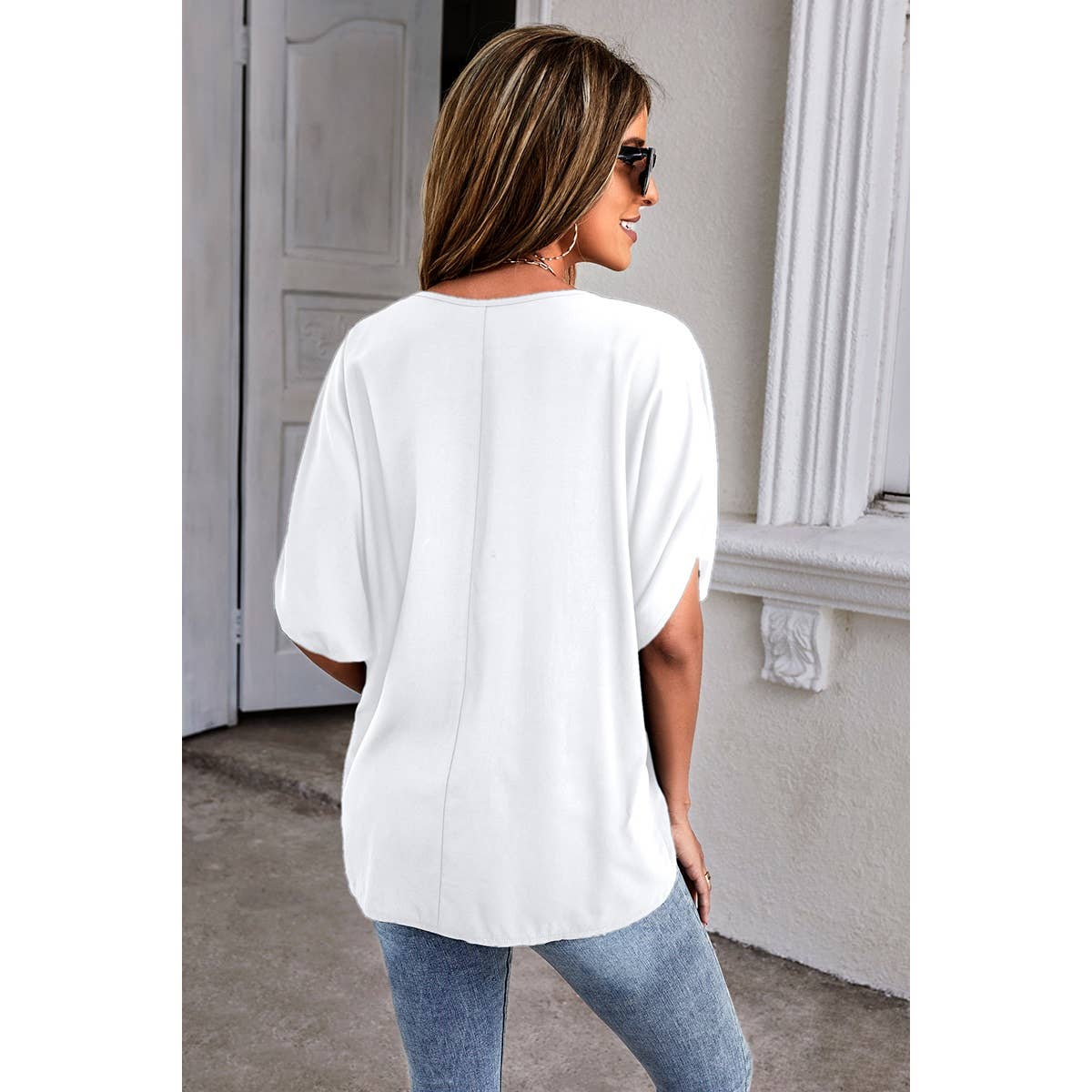 White V-neck top – Lavish 31 (view 5)