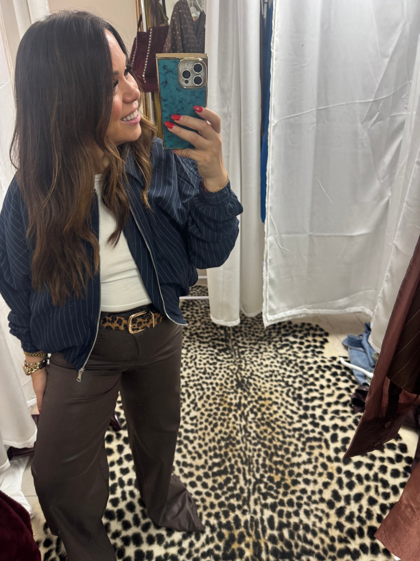 Hidden brown coated dad jeans – Lavish 31