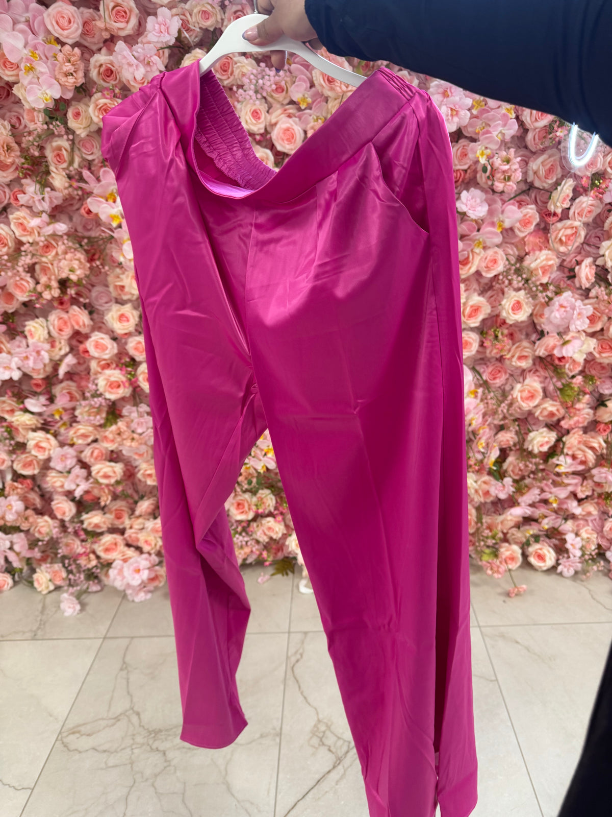 Fuchsia wide leg satin pants – Lavish 31