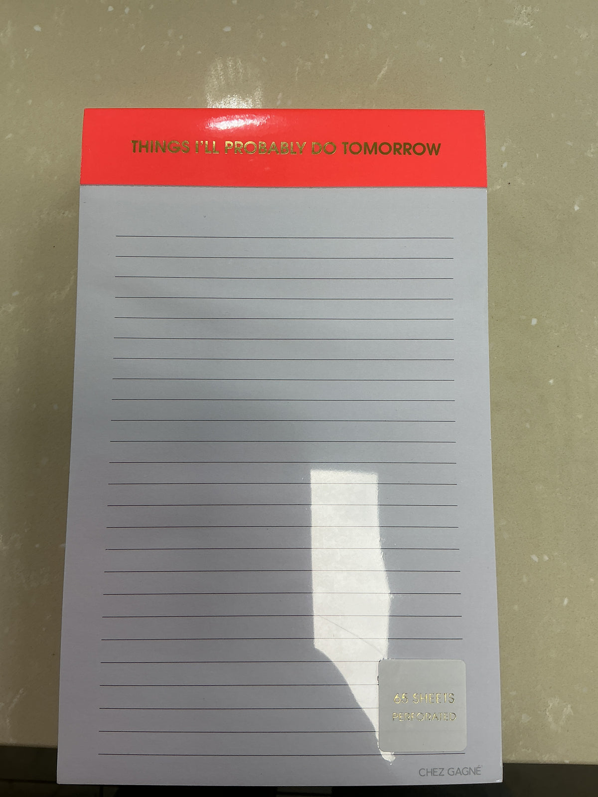 Things I’ll probably do tomorrow notepad – Lavish 31