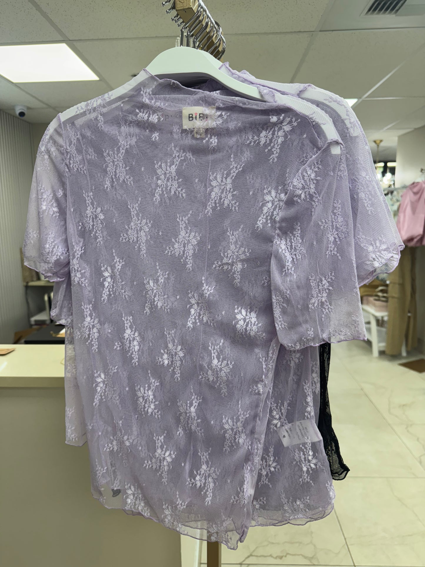 Purple lace short sleeve top – Lavish 31