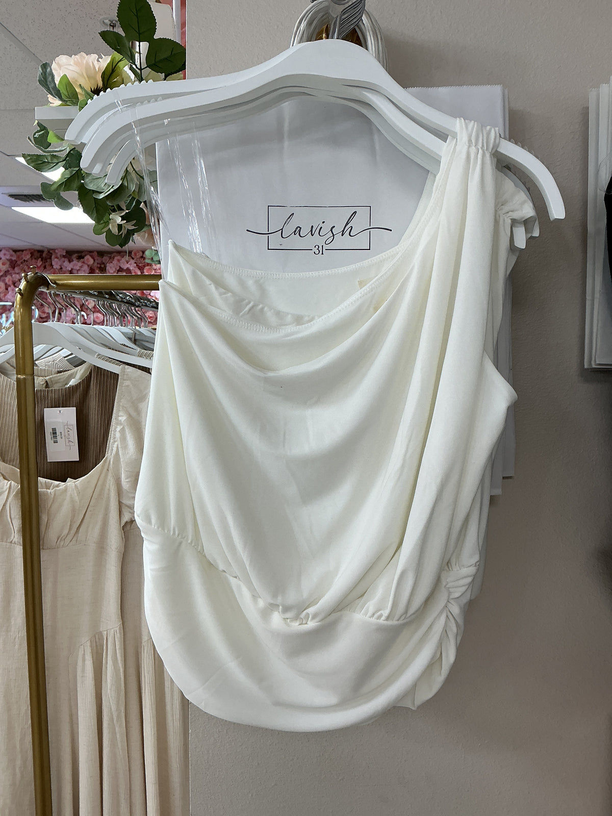 White one shoulder top – Lavish 31