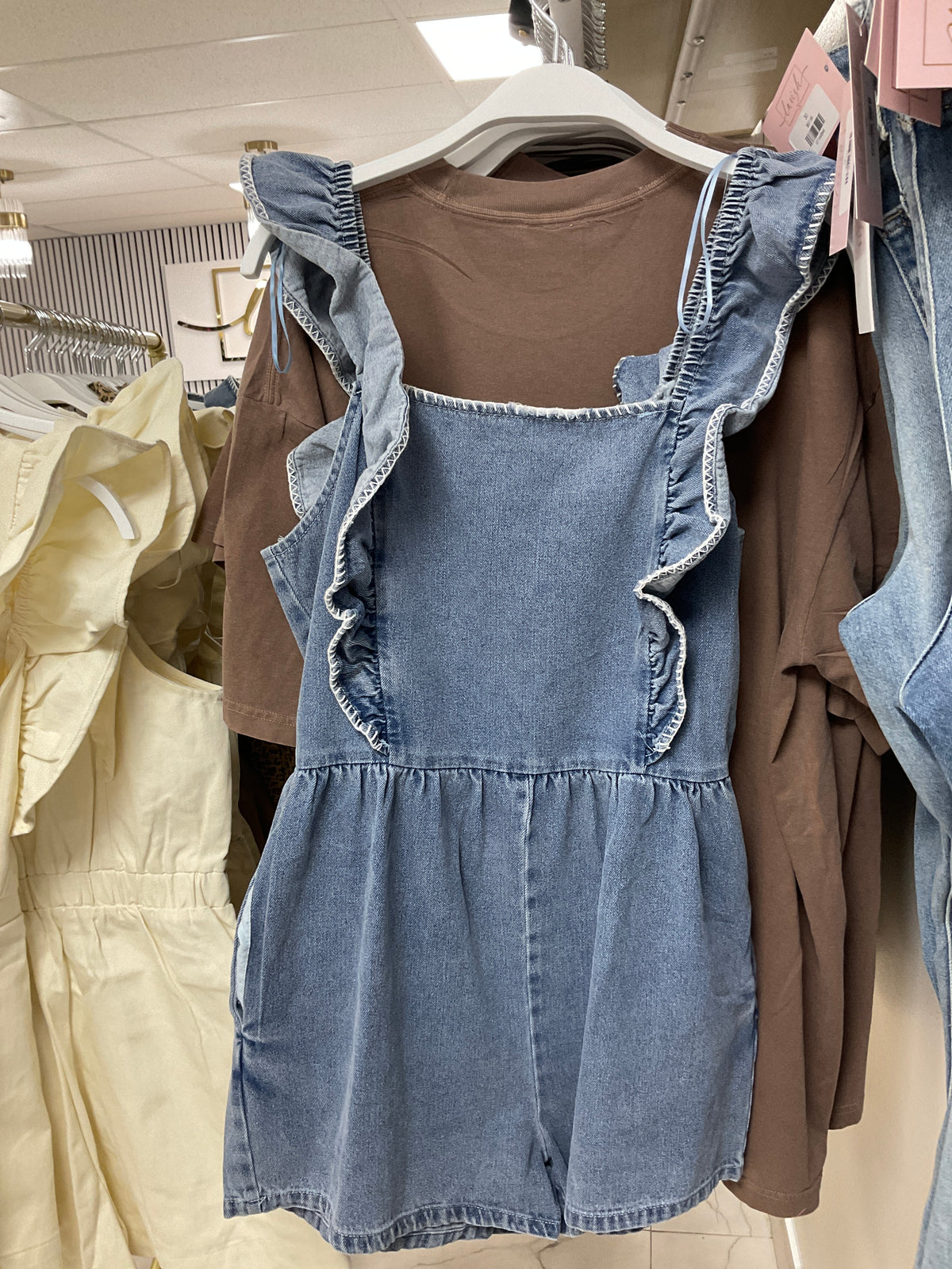 Denim romper with ruffles – Lavish 31