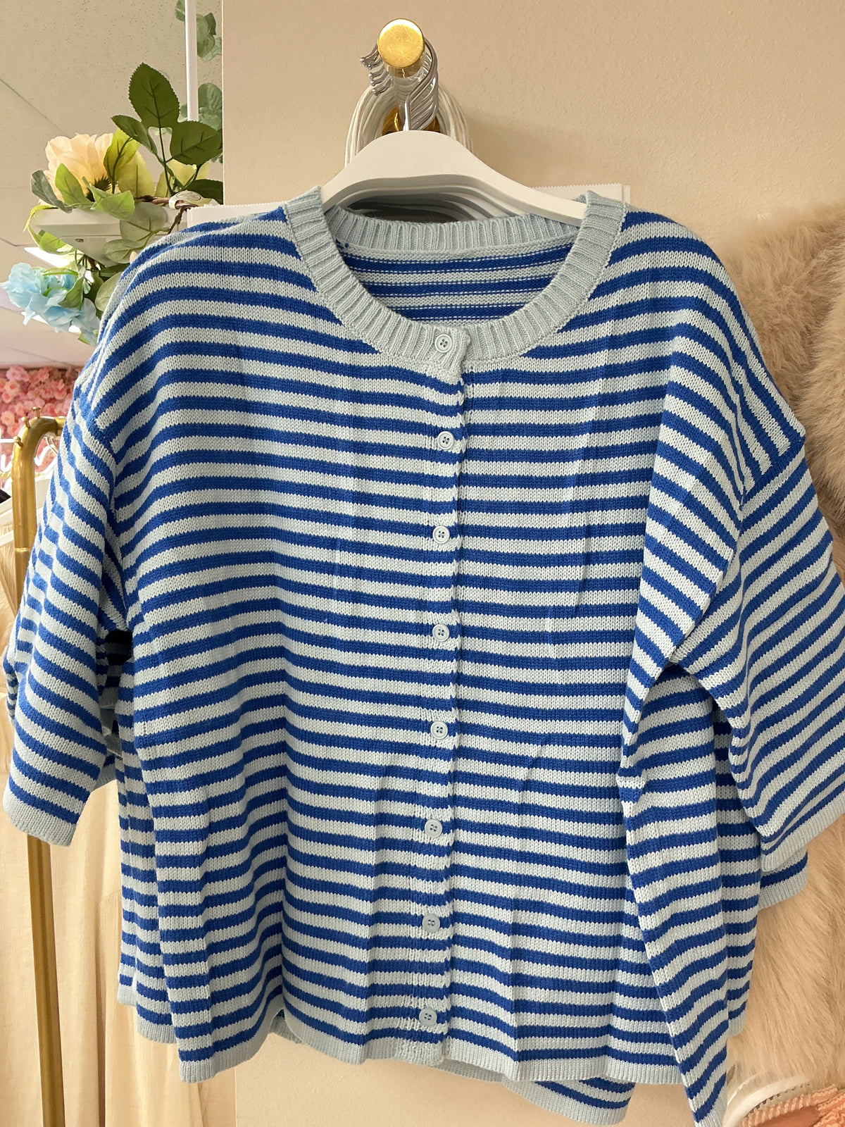 Blue striped button up top – Lavish 31
