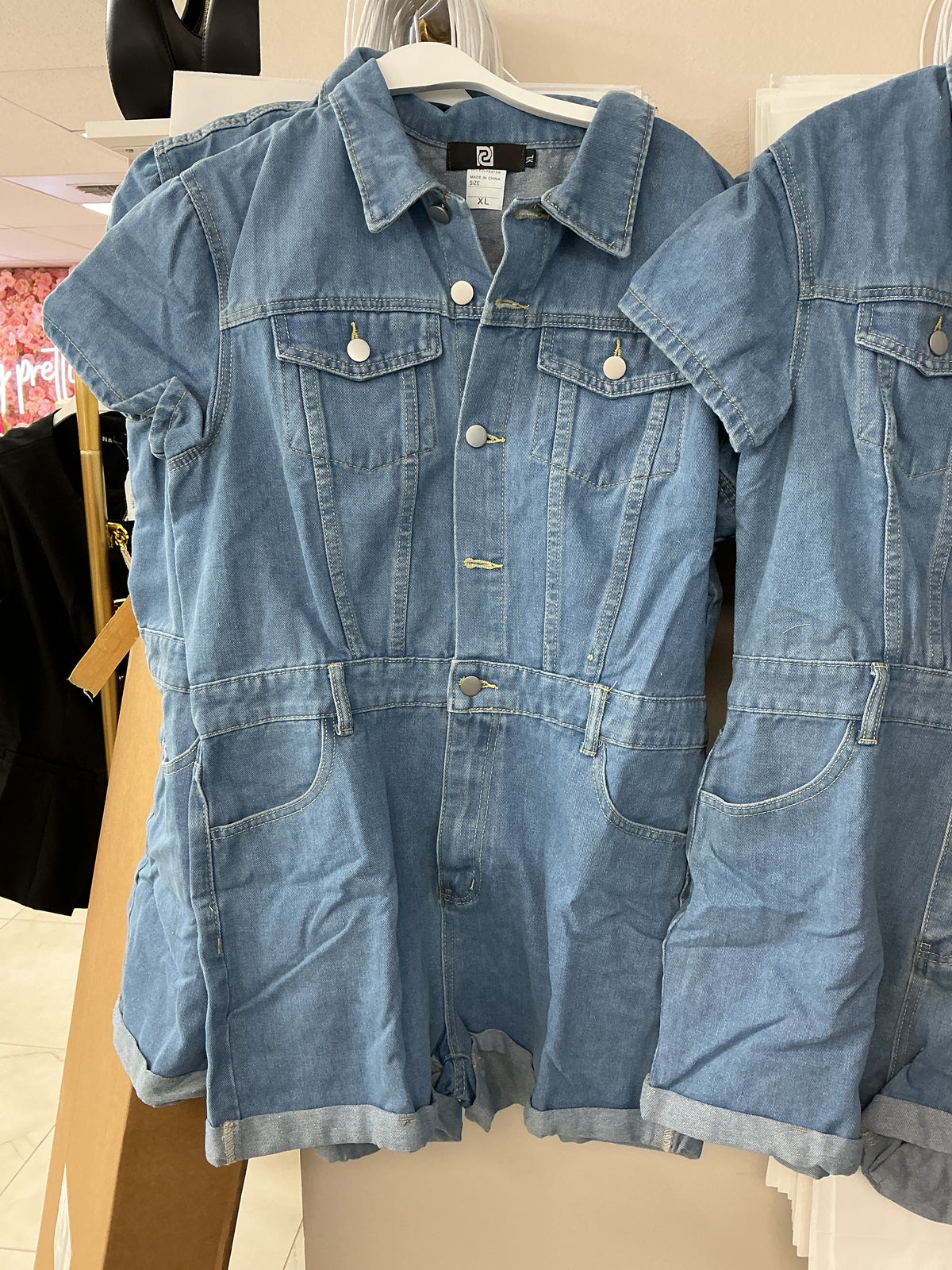 Denim romper with buttons – Lavish 31