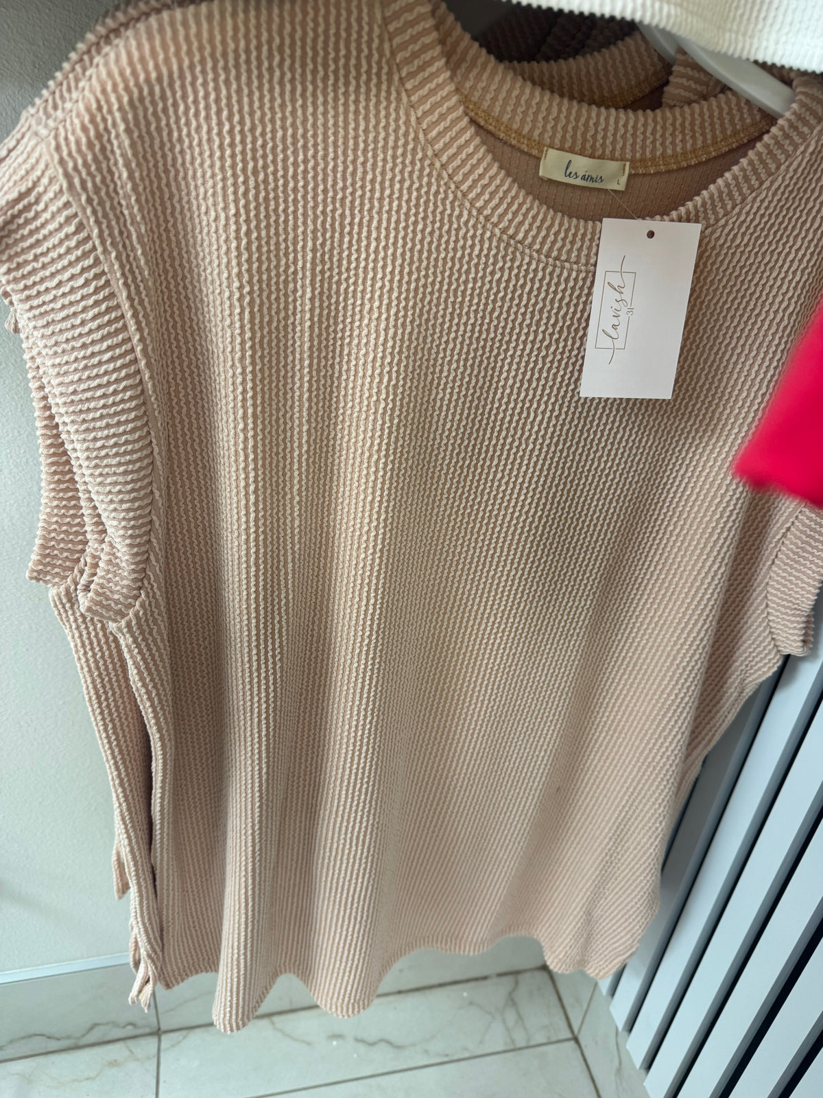 Peach ribbed top – Lavish 31