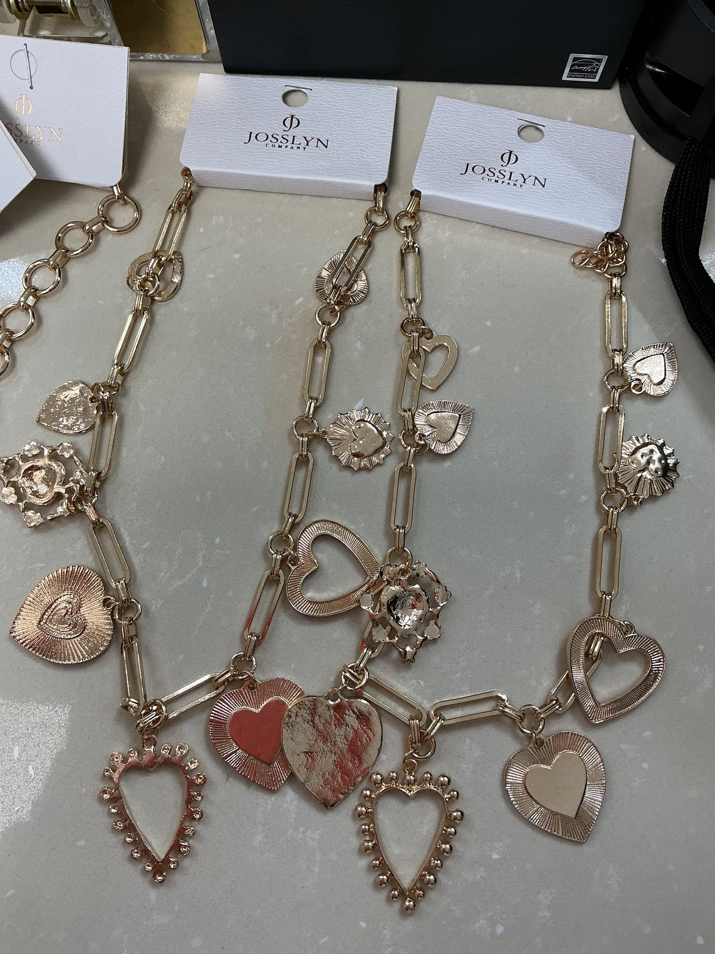 Multi heart paperclip necklace – Lavish 31