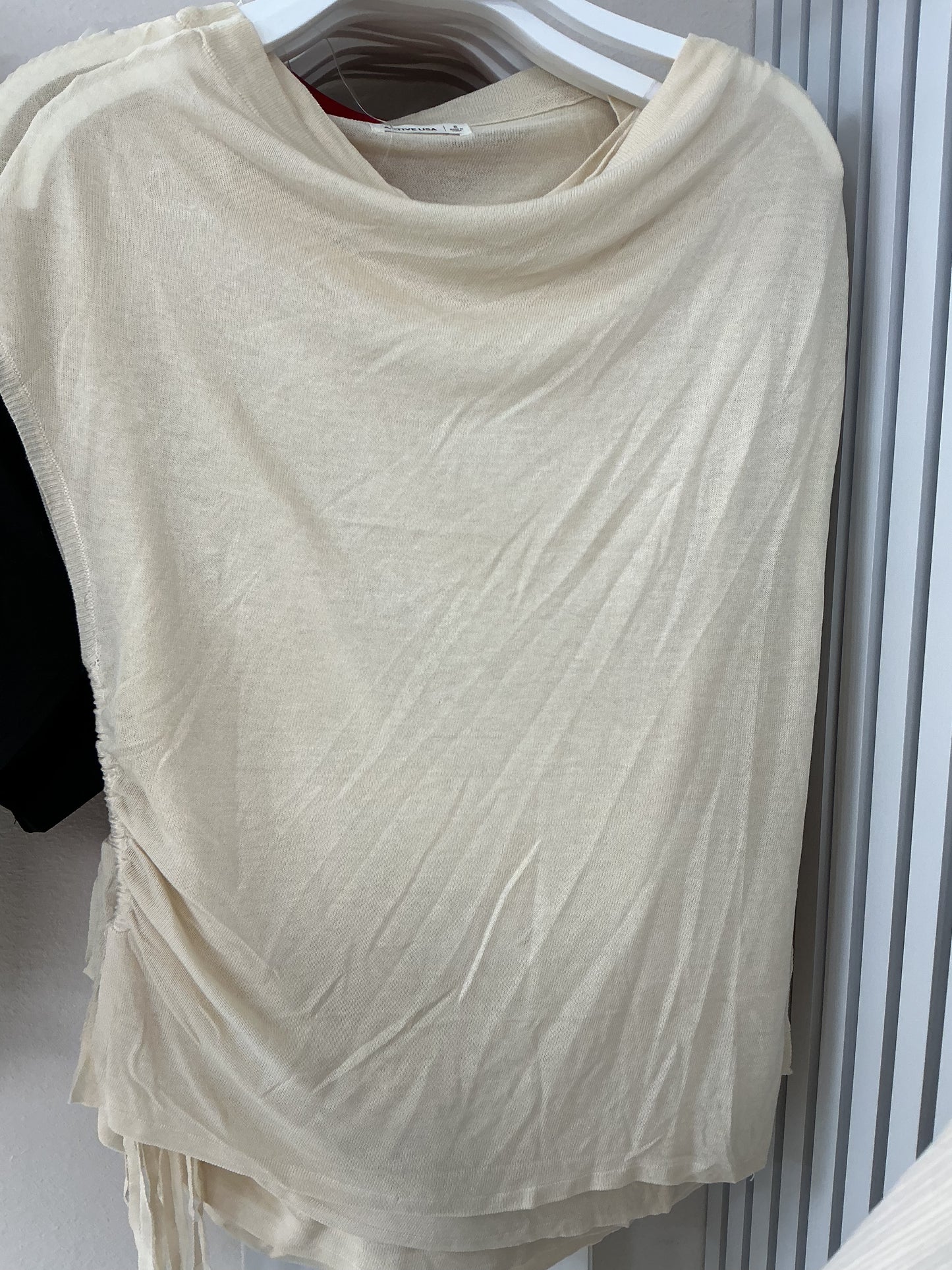 Beige sheer off the shoulder top – Lavish 31