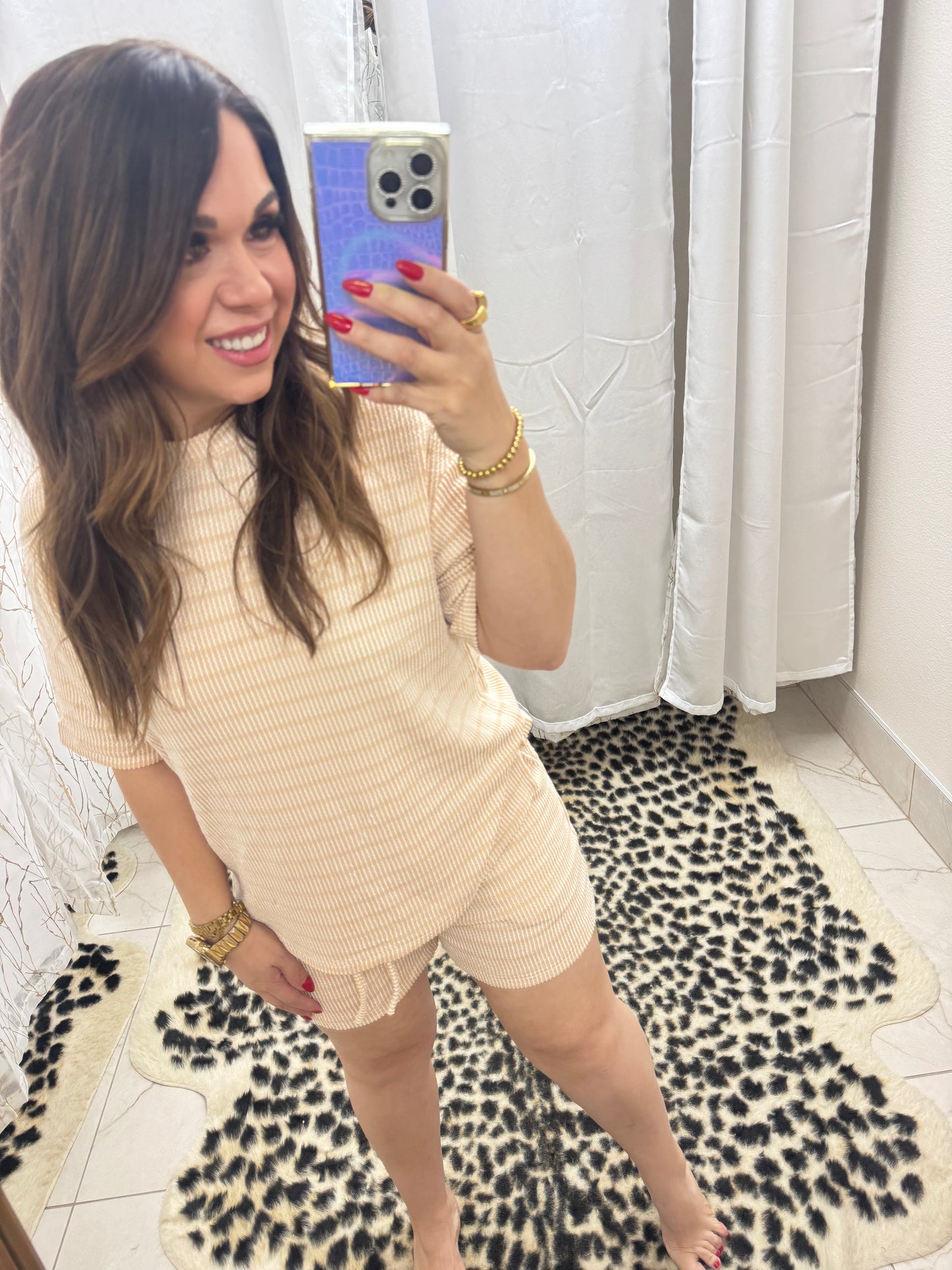 2 pcs set shorts and top off white and/khaki  – Lavish 31