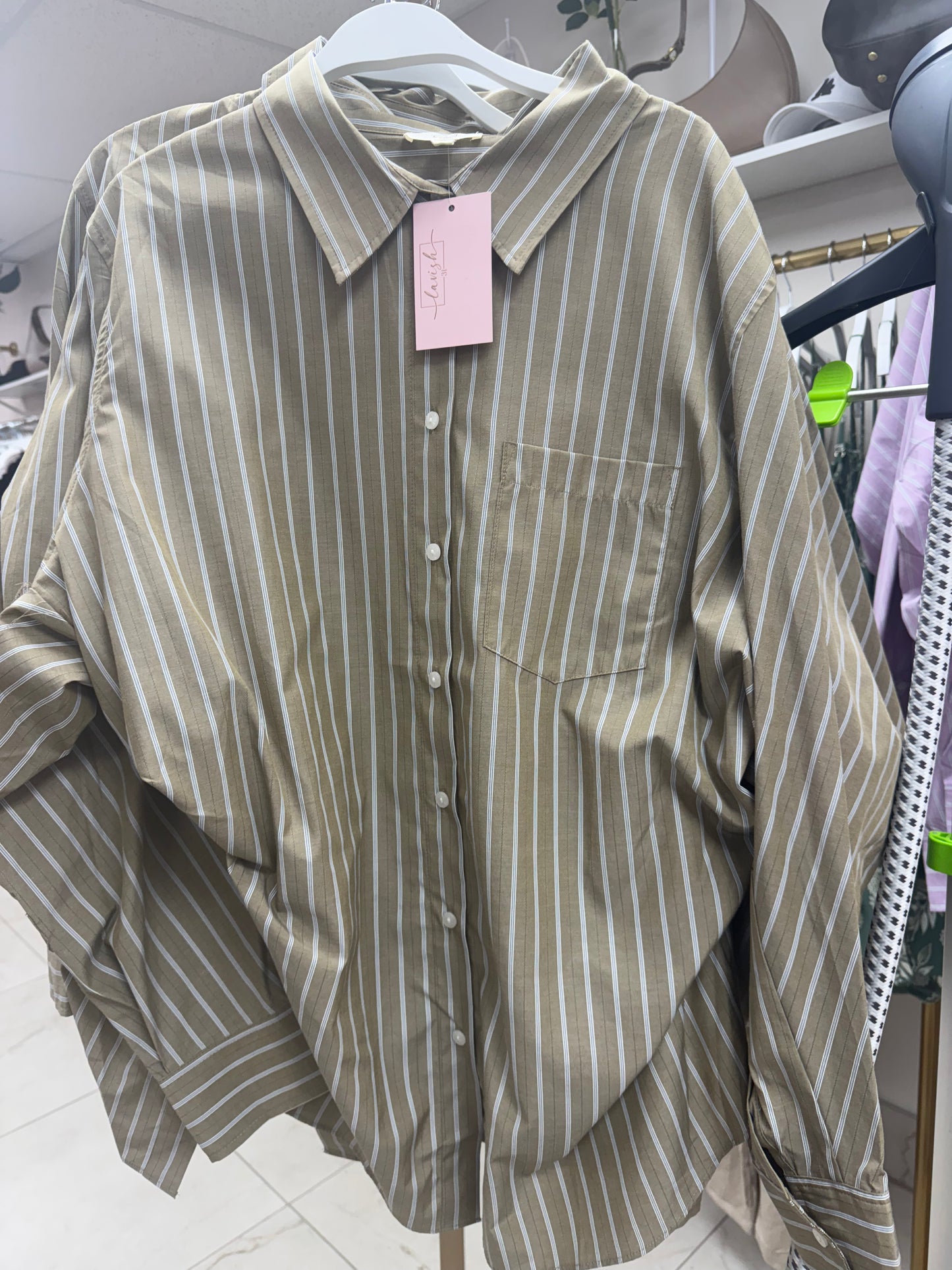 White and beige stripped long sleeve – Lavish 31