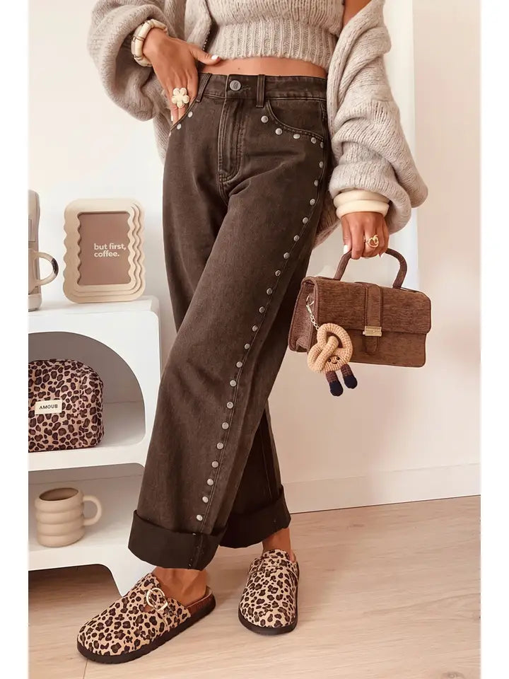 Brown pants with studs – Lavish 31