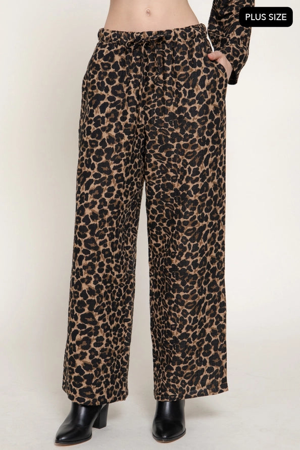 Plus size leopard drawstring pants – Lavish 31