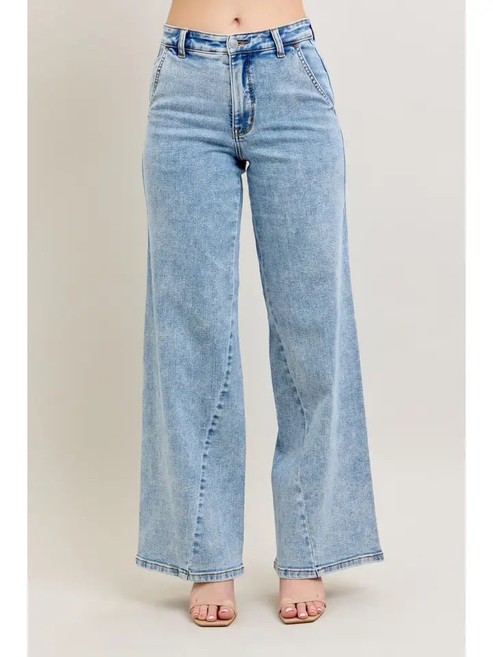 Denim wide leg judy blue pants – Lavish 31