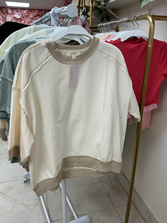 Short sleeve cream brown – Lavish 31