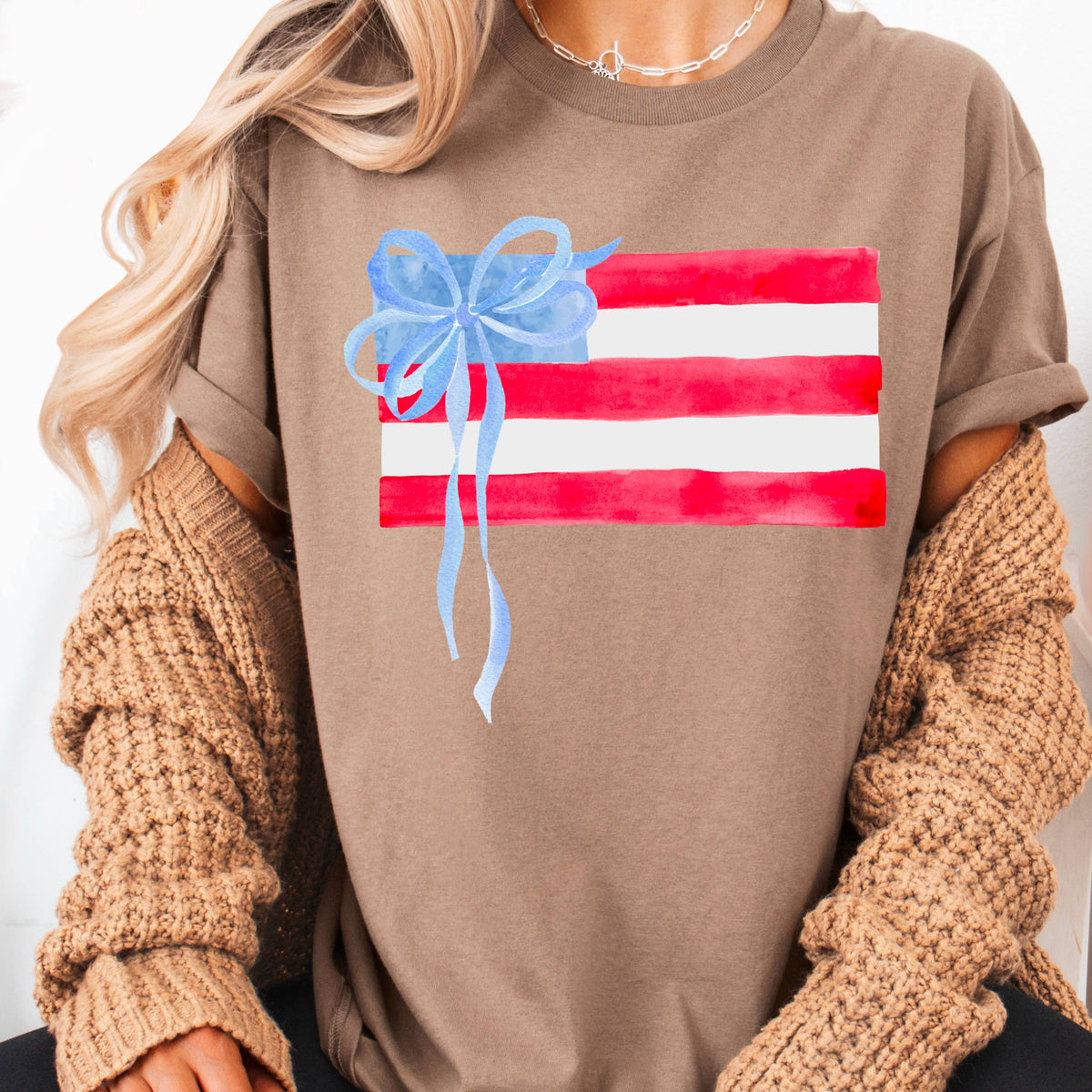 Black Coquette American Flag, July 4th Graphic Tee, Gildan: Black – Lavish 31 (view 17)