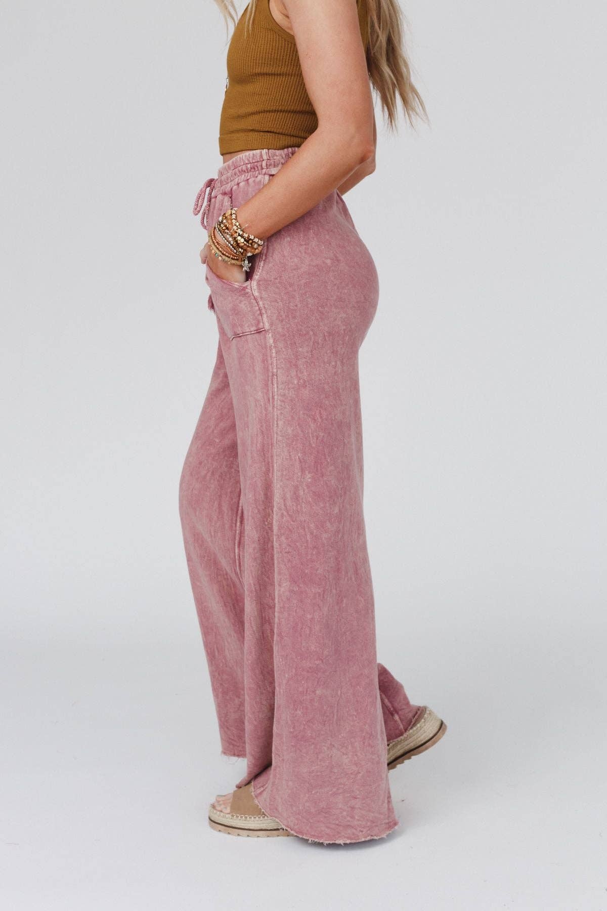 Relaxing mauve pink/purple flowy pants – Lavish 31 (view 4)