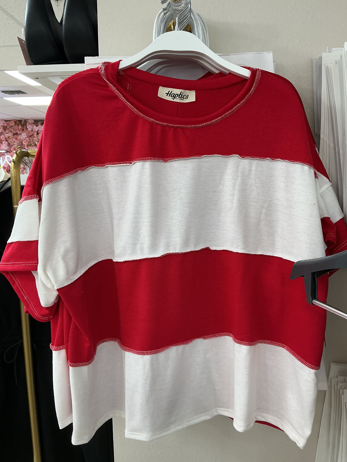 Red and white striped top – Lavish 31