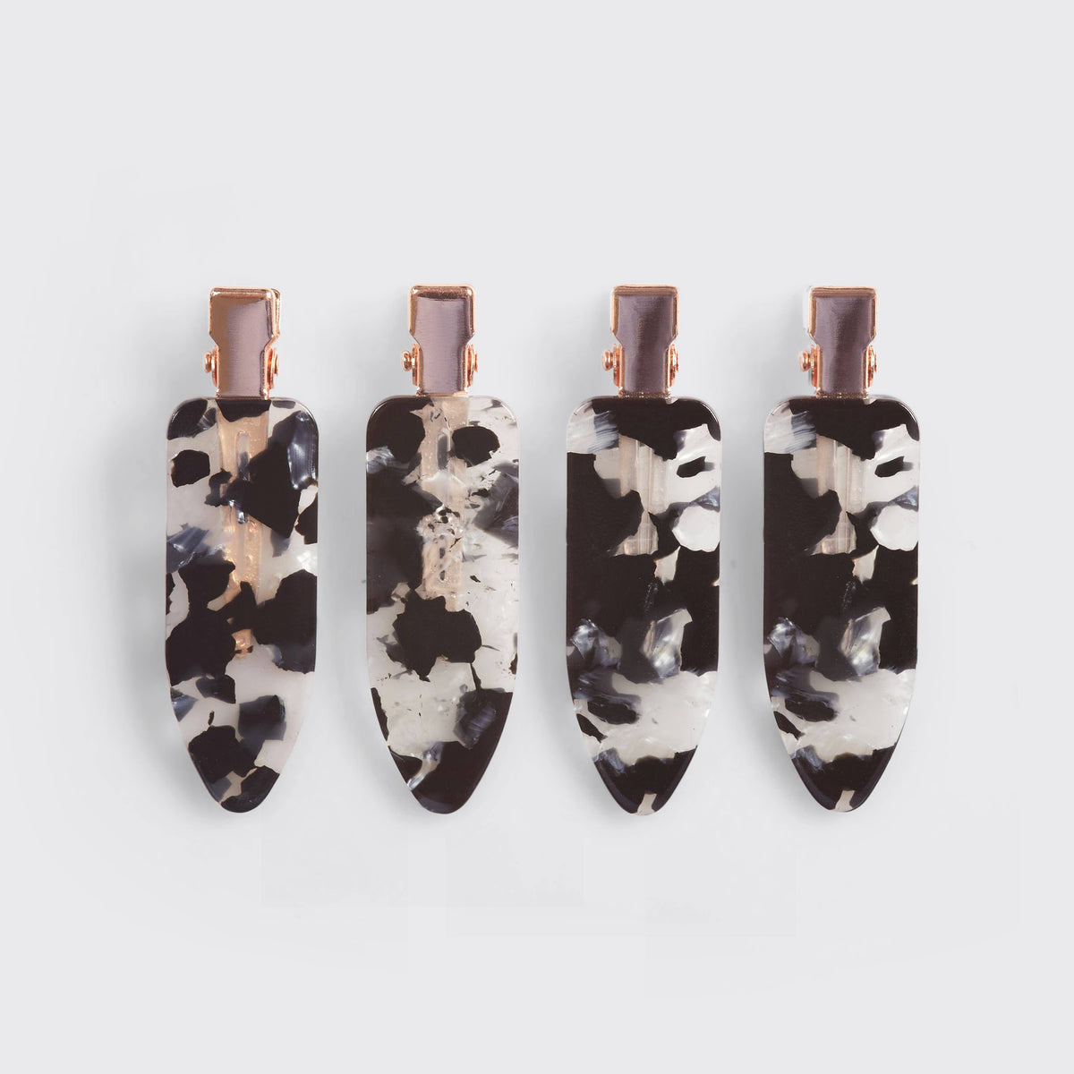Eco-Friendly Creaseless Clips 4pc Set - Black Terrazzo – Lavish 31 (view 2)