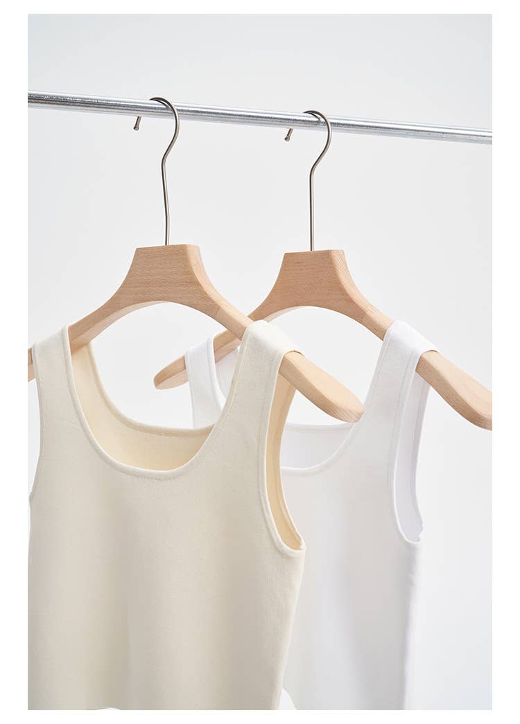 Striped Knit U-Neck Tank: Beige off white – Lavish 31 (view 10)