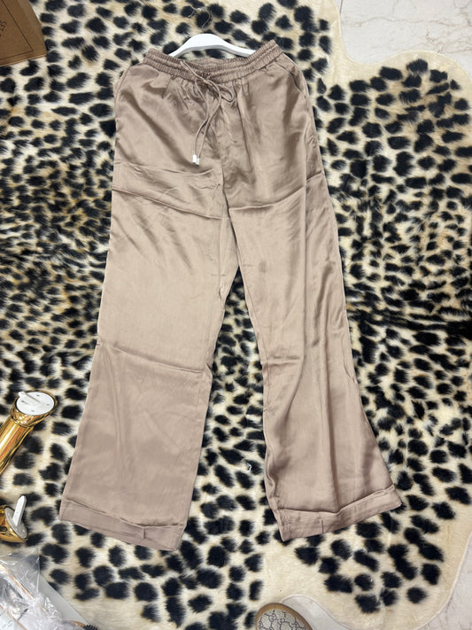 Dark taupe silk pant woven polyester – Lavish 31
