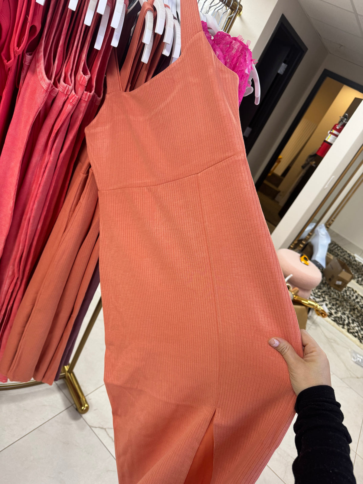 Coral square neck dress tank – Lavish 31