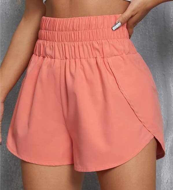 Athletic workout high rise sports shorts: green short – Lavish 31 (view 6)