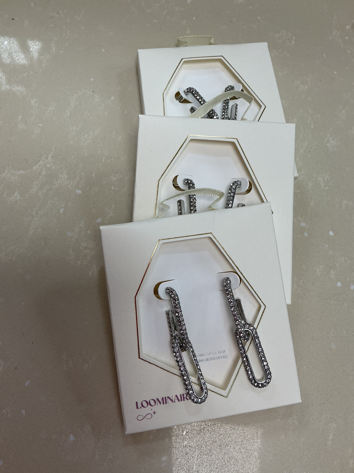 Diamond paperclip earrings – Lavish 31