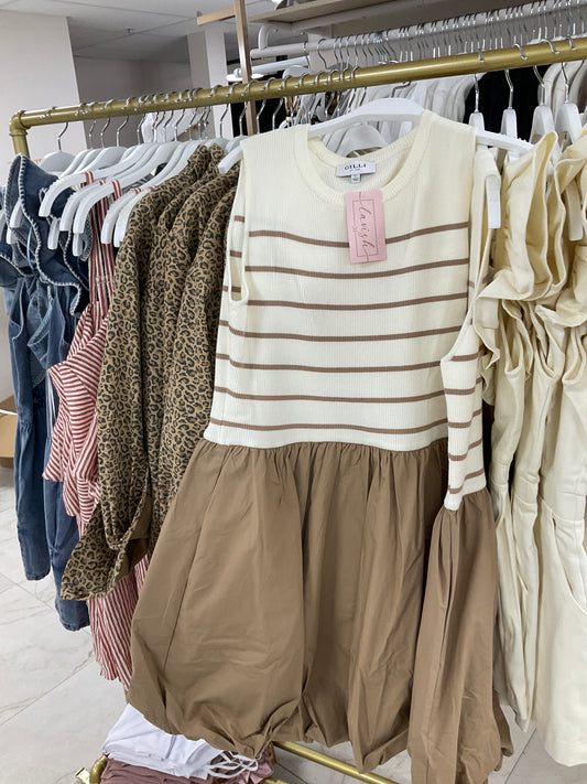 Beige striped dress – Lavish 31