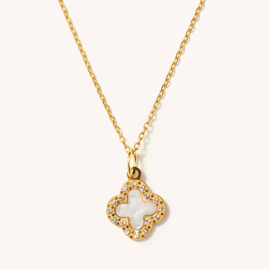 White Crystal Flora Adjustable Necklace – Lavish 31