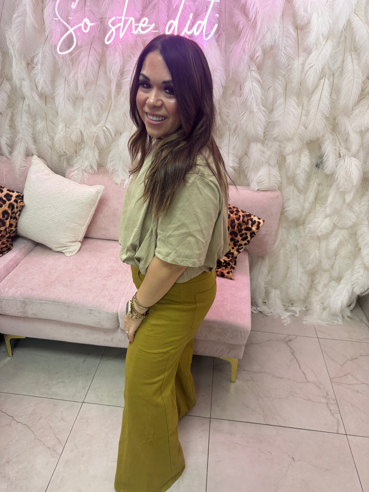 Mustard mid rise flare wide leg pants – Lavish 31