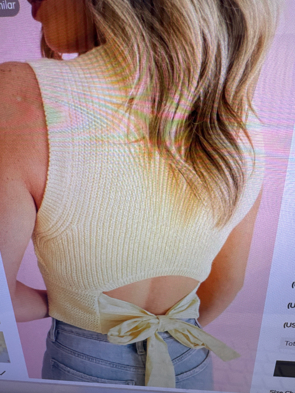 Yellow cropped knot top with bow cutout – Lavish 31