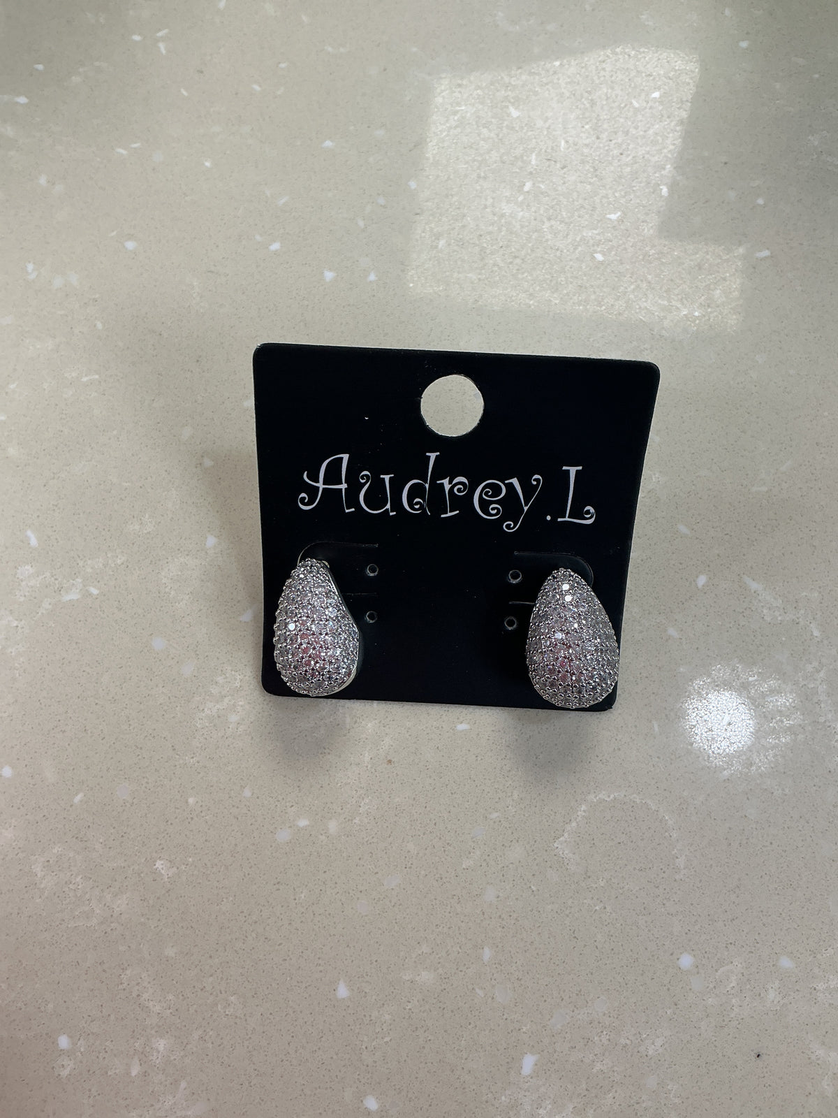 Silver diamond tear drop earrings – Lavish 31