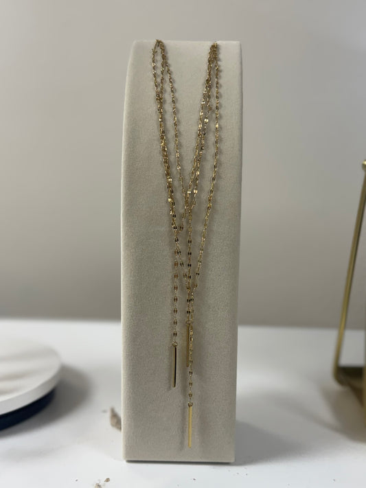Gold shimmer lariat necklace waterproof – Lavish 31