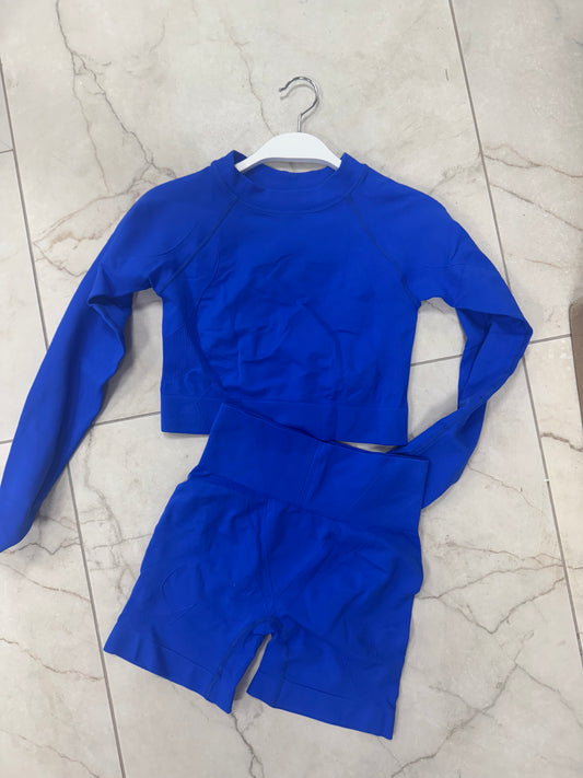 Royal blue top and bottom workout set – Lavish 31