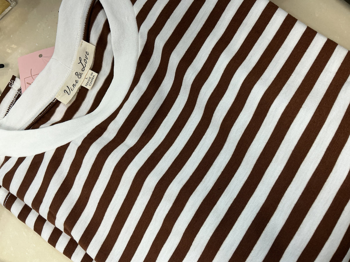 Brown and white striped top – Lavish 31