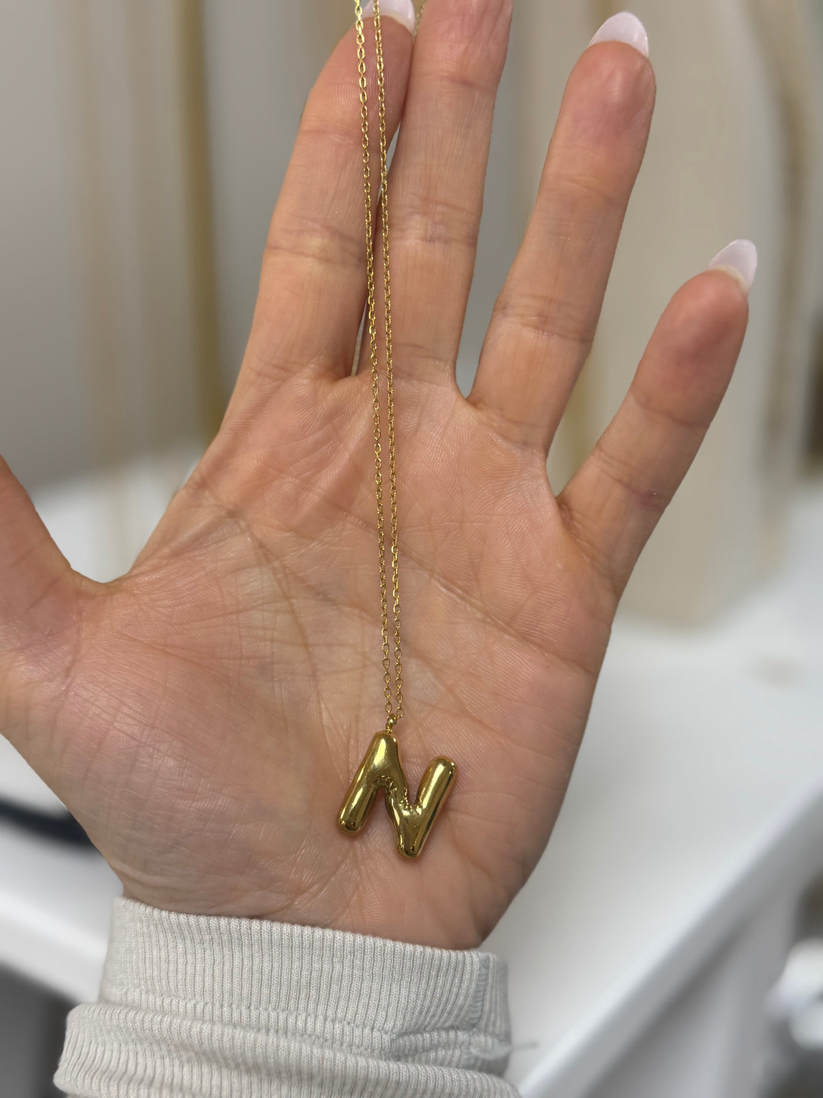 N Initial Gold Necklace – Lavish 31