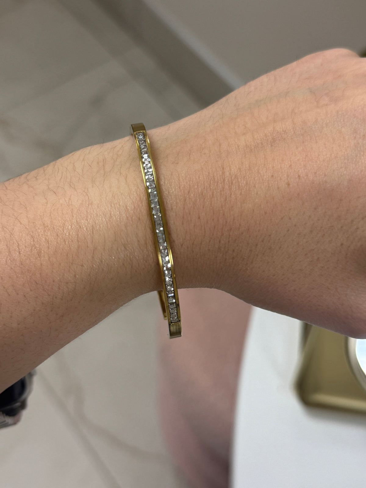 Crystal Gold Bangle Bracelet – Lavish 31