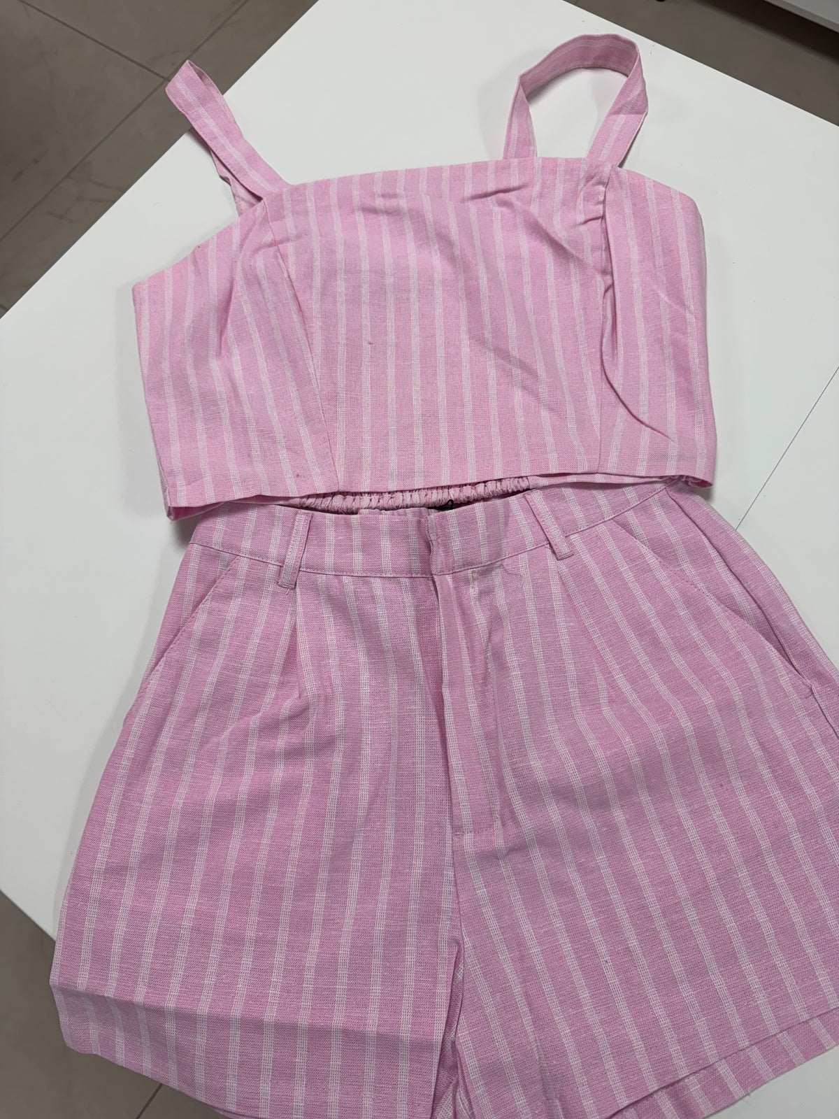 Pink linen short and tank set – Lavish 31