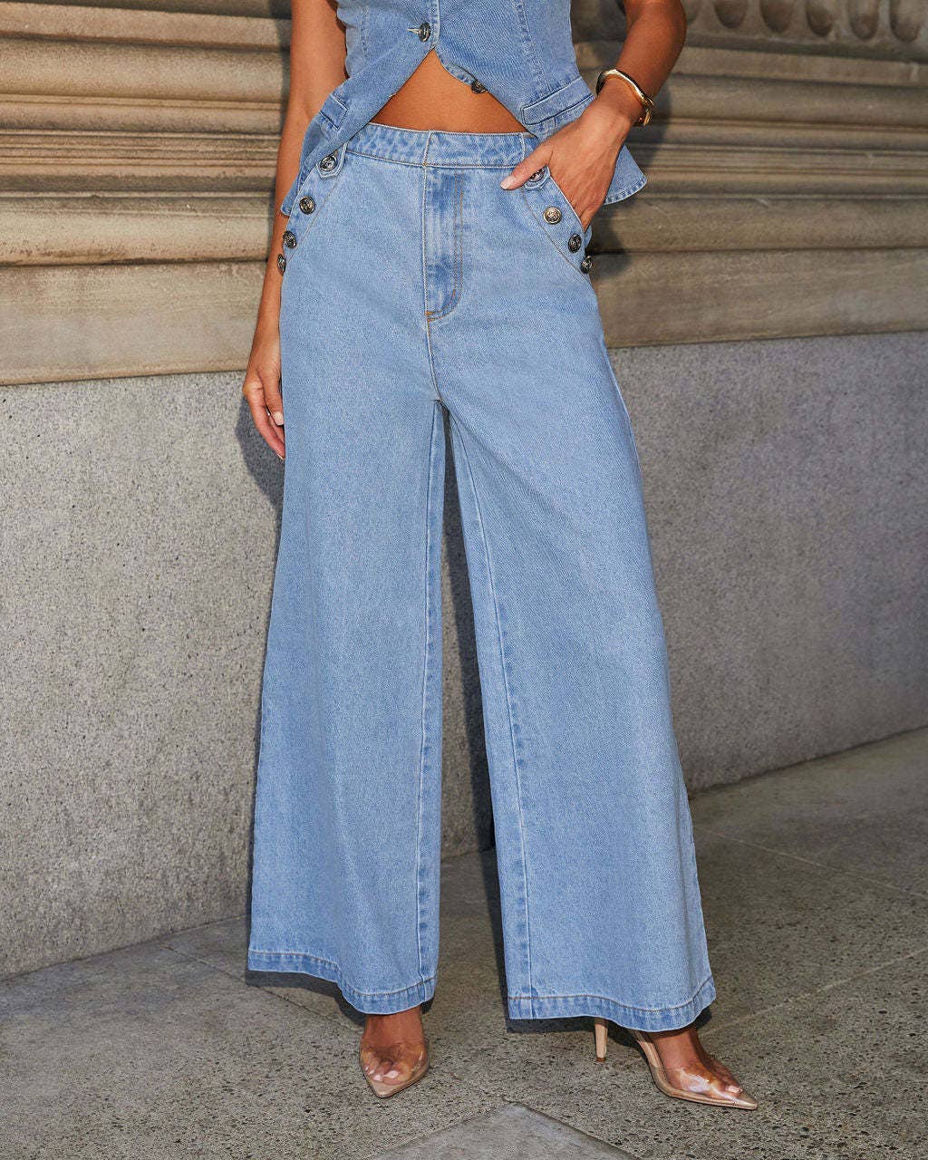 Loose denim wide leg pants: blue – Lavish 31 (view 6)