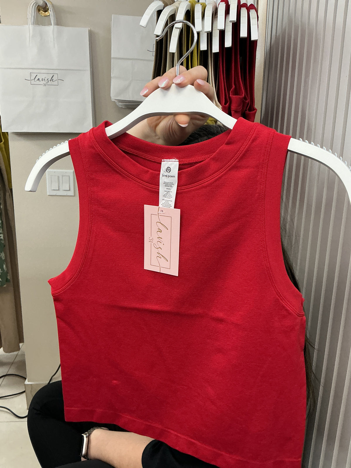 Red high neck tank – Lavish 31