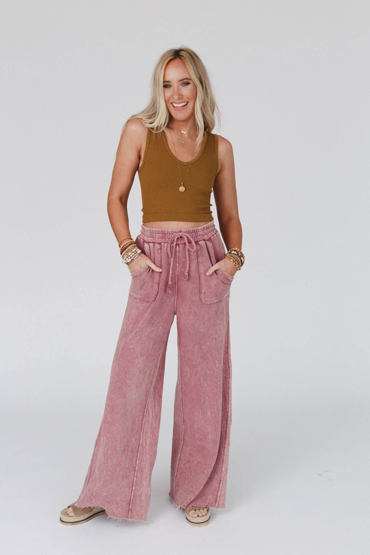 Relaxing mauve pink/purple flowy pants – Lavish 31 (view 11)