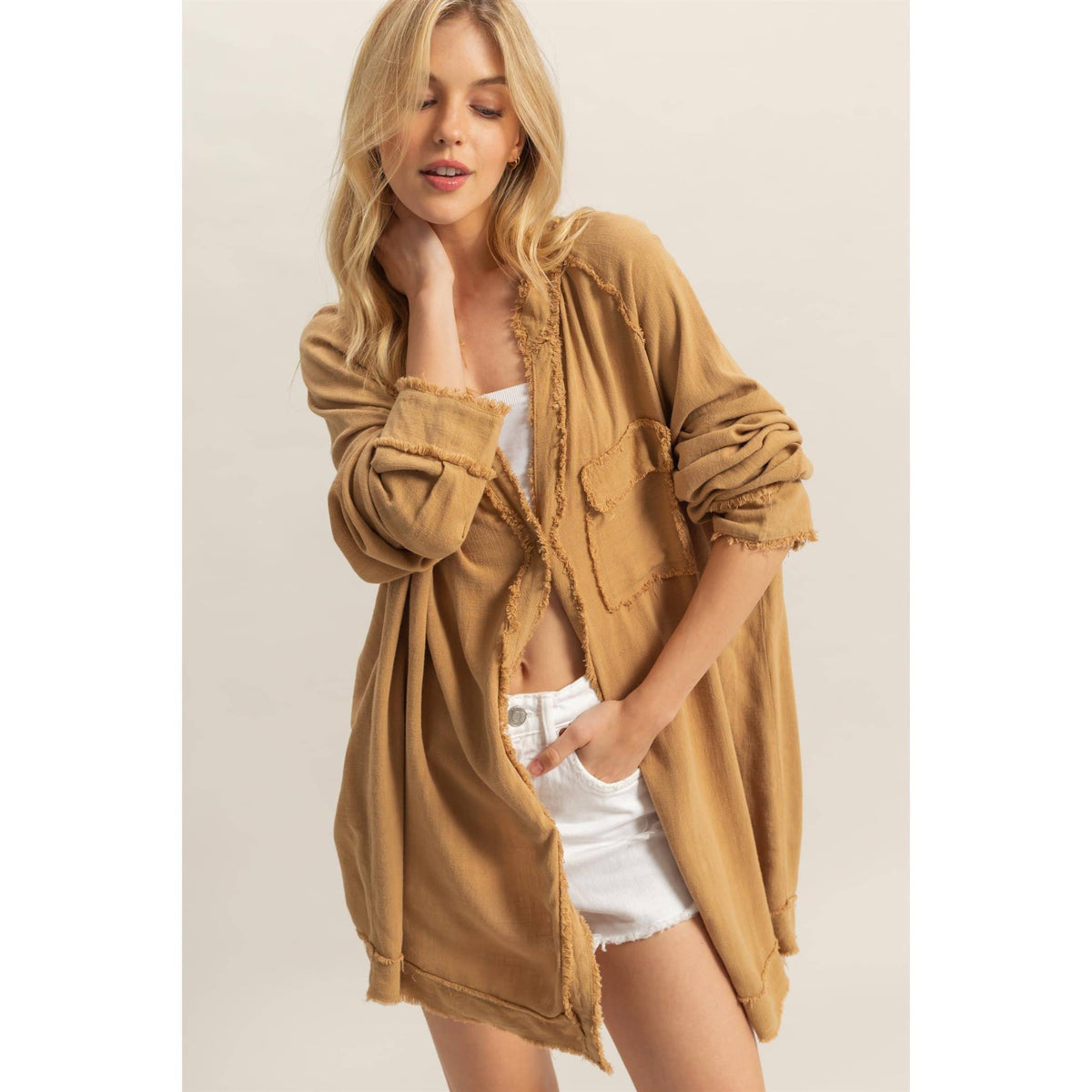 Brown cardigan fringe – Lavish 31
