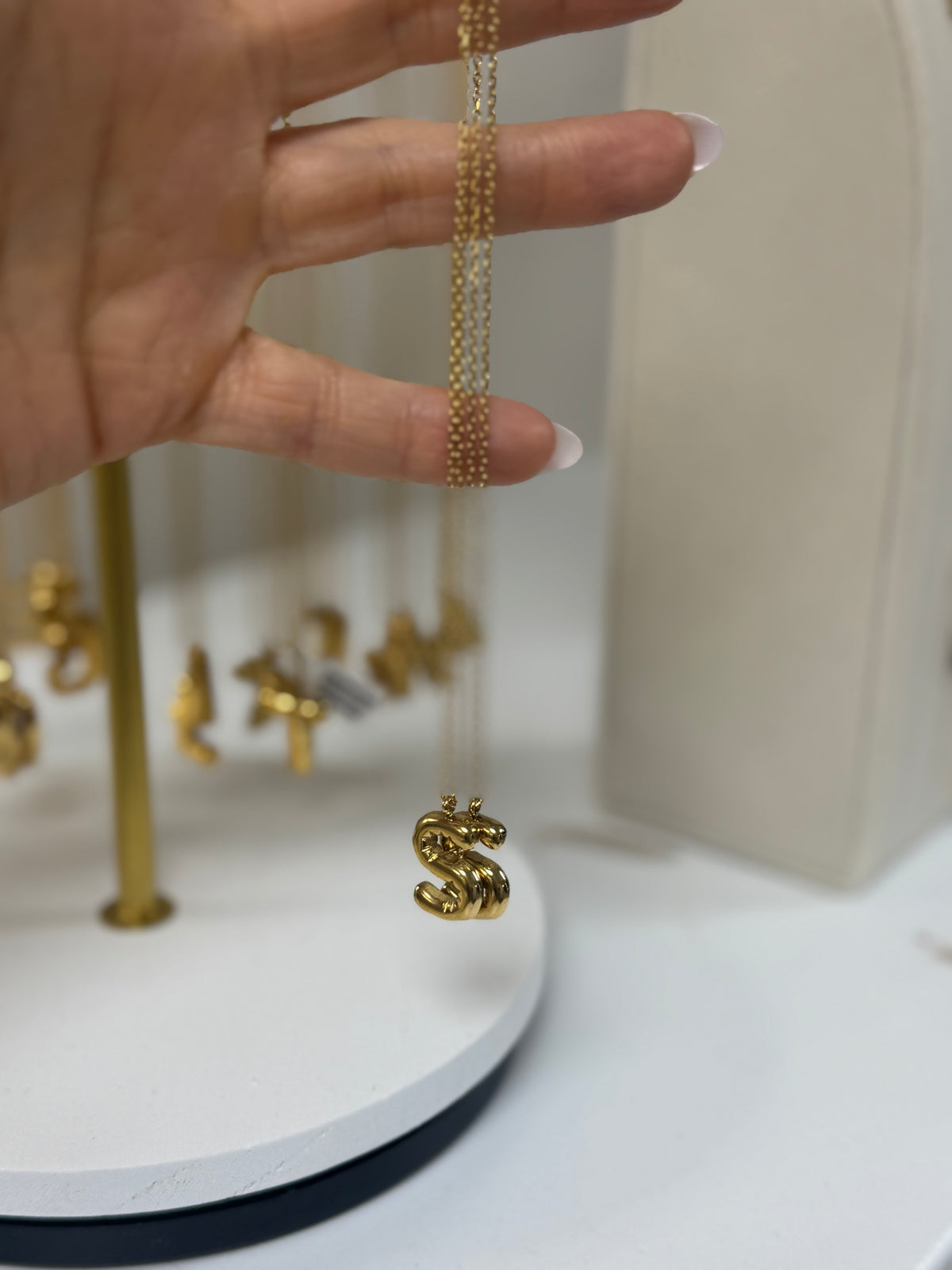 S Initial Gold Necklace – Lavish 31